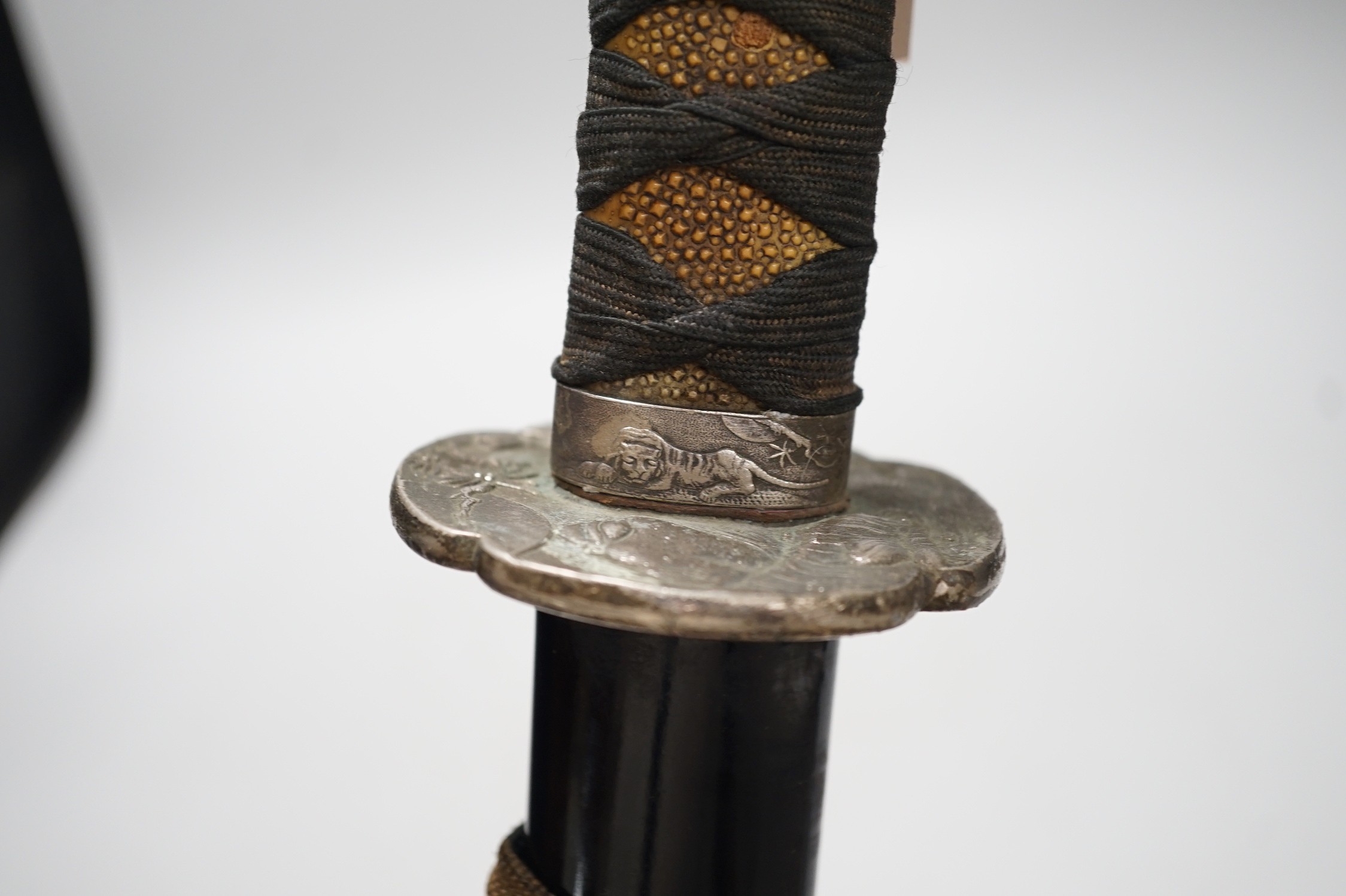 An early 20th century Japanese sword and saya, total length 102cm